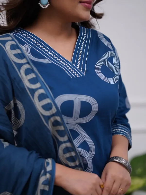 Trending_Anjuma_Blue_Printed_Vescos_Dress_|_Kurti_Pant_Set_3_PCS