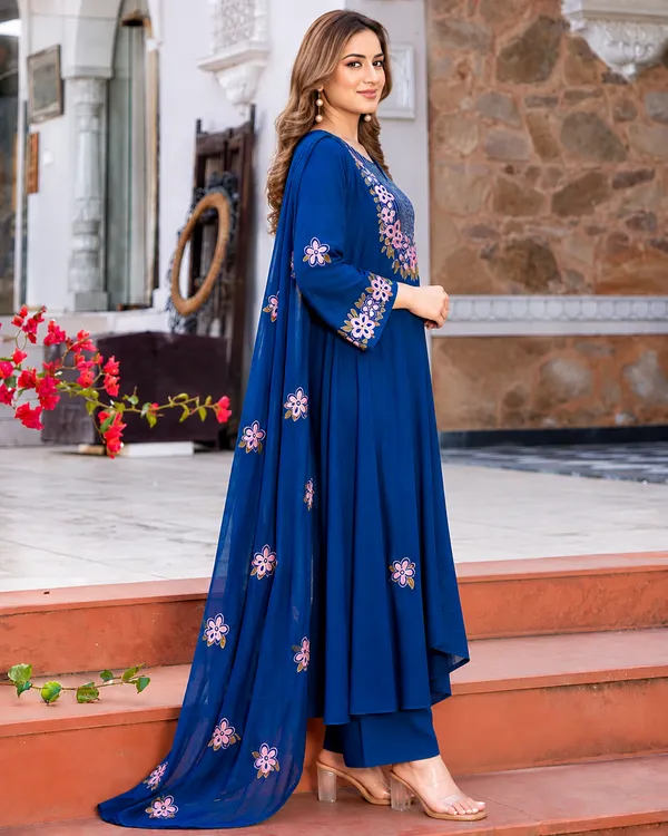 Trending_Aravali_Blue_Printed_Anarkali_Dress_|_Kurti_Pant_Set_3_PCS