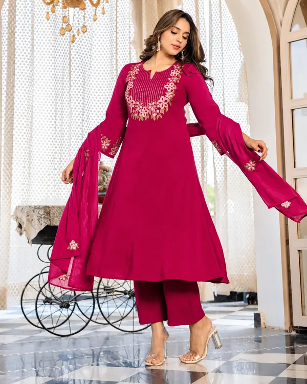 Trending_Aravali_Pink_Printed_Anarkali_Dress_|_Kurti_Pant_Set_3_PCS