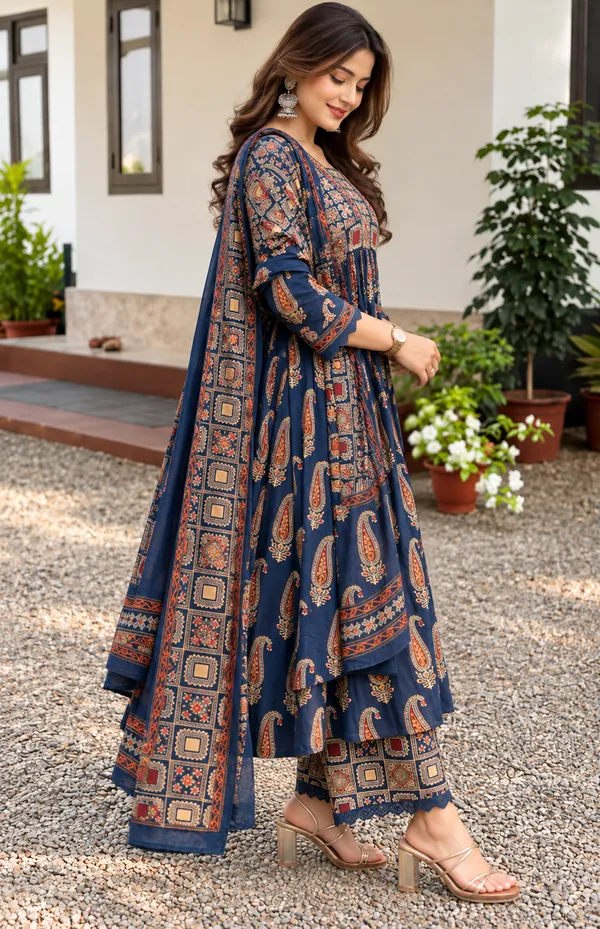 Trending_Arika_Blue_Printed_Anarkali_Dress_|_Kurti_Pant_Set_3_PCS