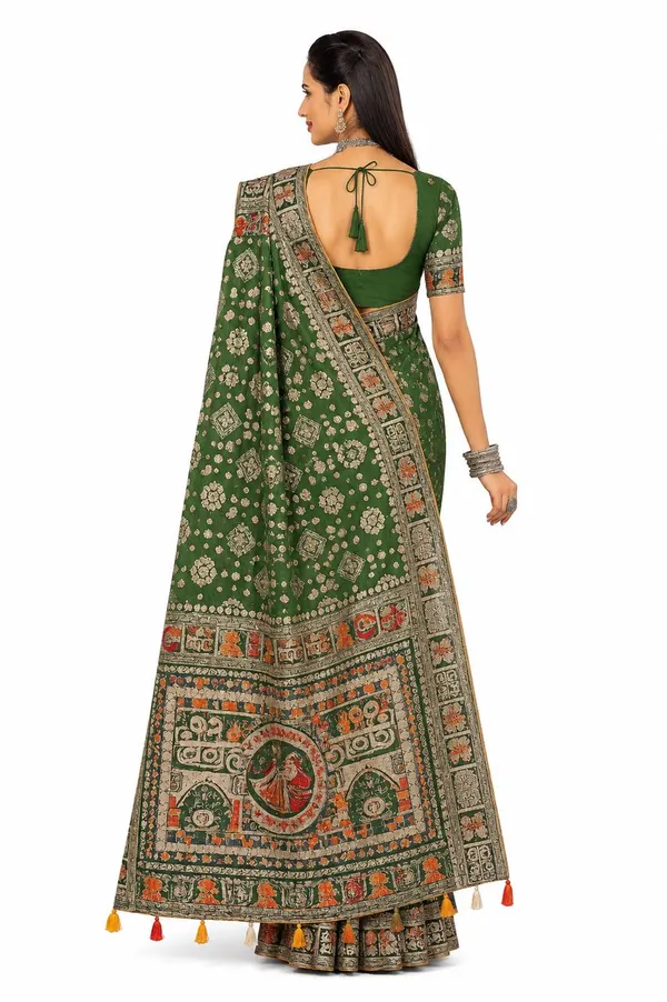 Women's_Green_Printed_Traditional_Saree