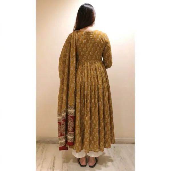 Women’s_Mustard_Printed_Anarkali_Kurta_Set_with_Dupatta