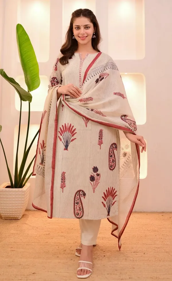 Women’s_Off-White_Printed_Kurta_Pant_Set_with_Dupatta