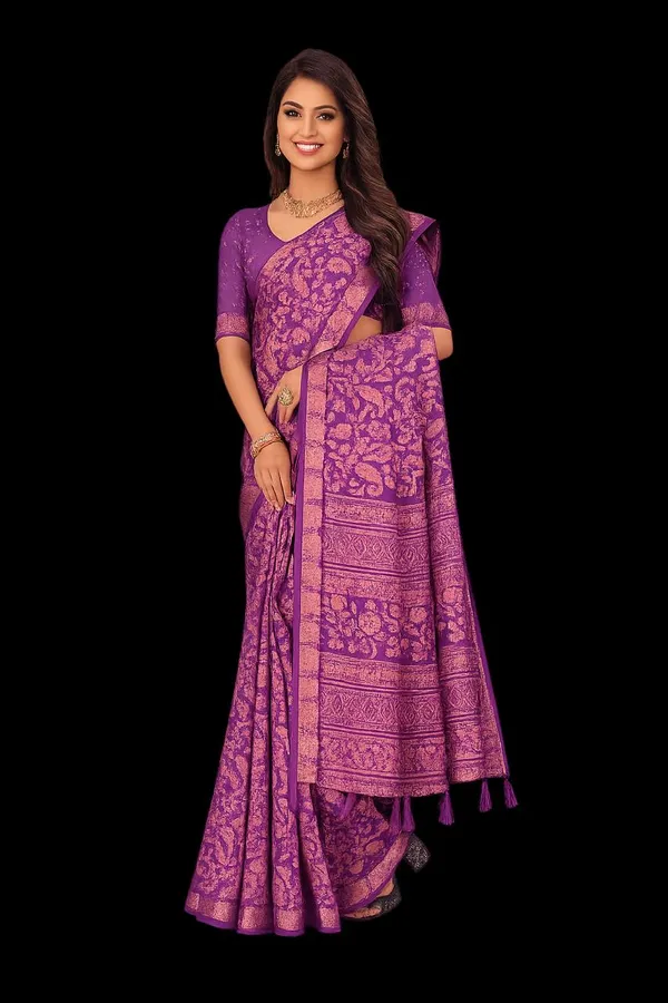 Women's_Purple_Banarasi_Silk_Saree