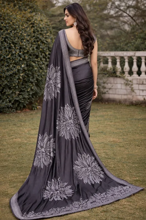 black_with_silver_work_saree