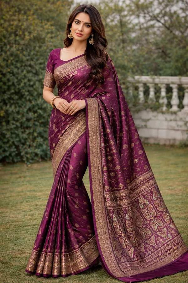 maroon_with_golden_work_saree
