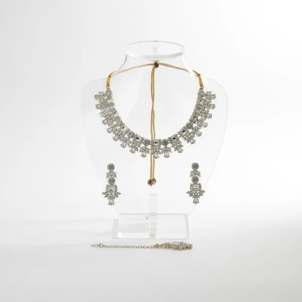 Silver_Brass_Necklace_And_Earring_Set_For_Women