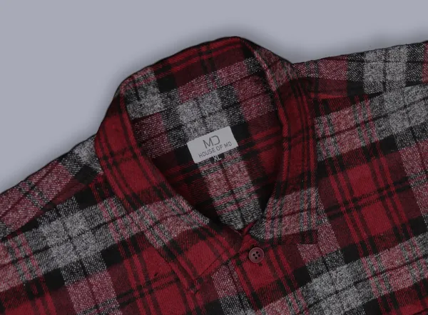 Maroon_Checkered_Cotton_Blend_Shacket_For_Men