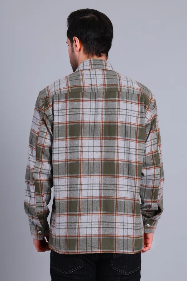 Olive_Green_Cotton_Blend_Checkered_Shacket_For_Men
