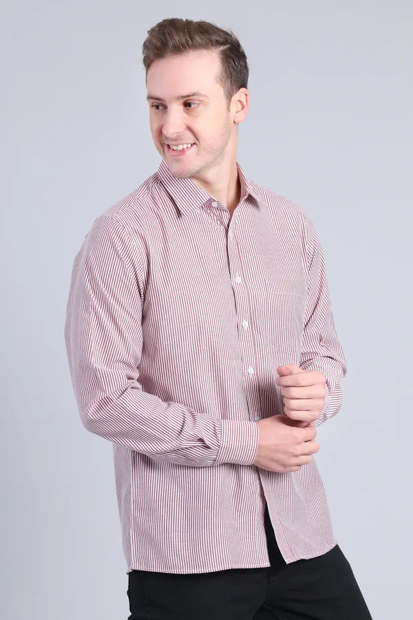 Brown_Cotton_Blend_Stripes_Shirt_For_Men