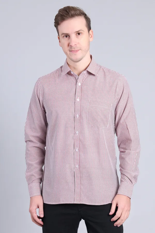 Brown_Cotton_Blend_Stripes_Shirt_For_Men