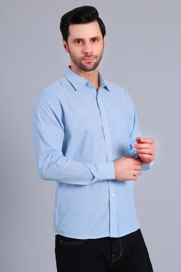 Blue_Cotton_Blend_Stripes_Shirt_For_Men