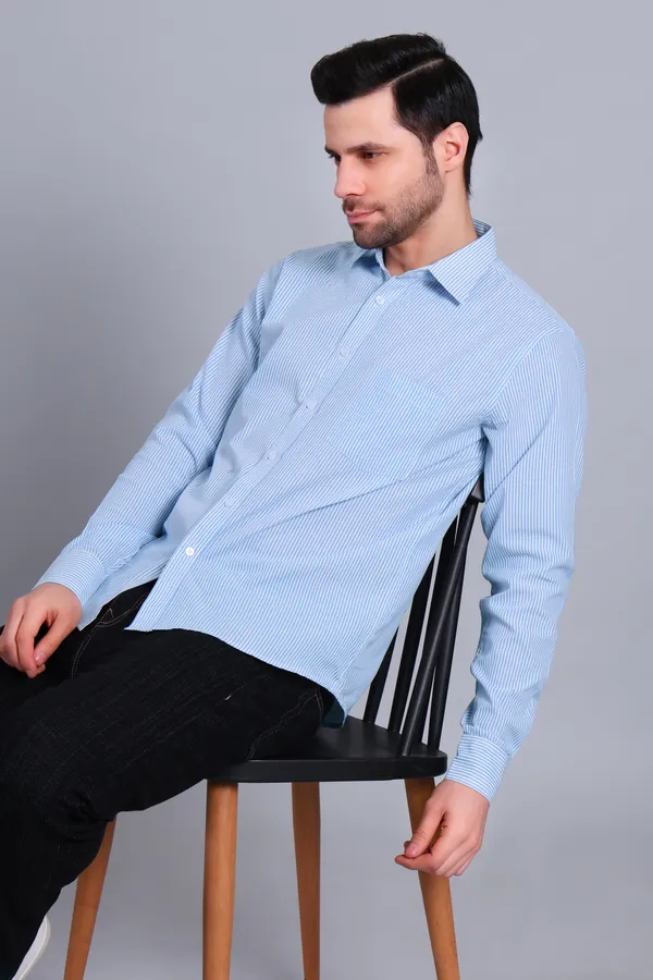 Blue_Cotton_Blend_Stripes_Shirt_For_Men