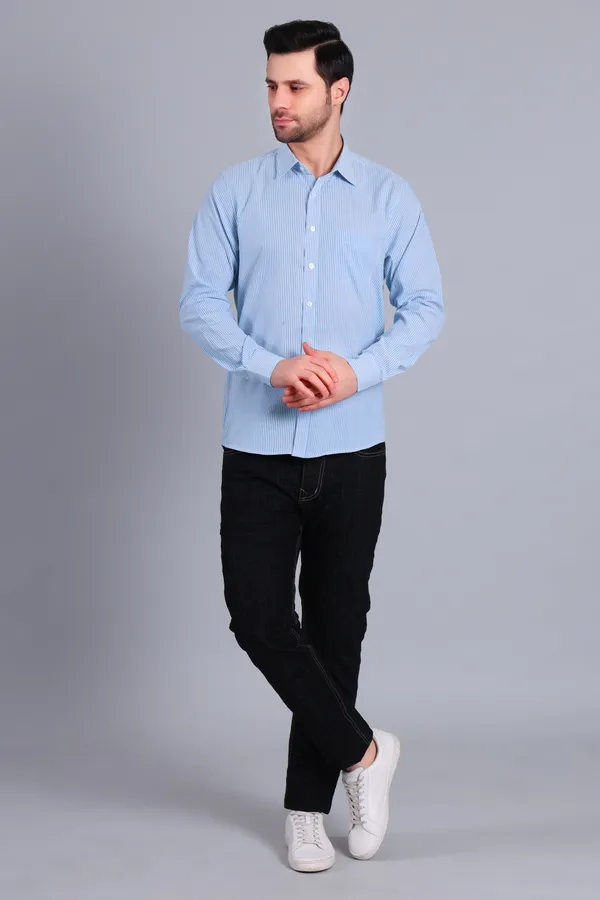 Blue_Cotton_Blend_Stripes_Shirt_For_Men