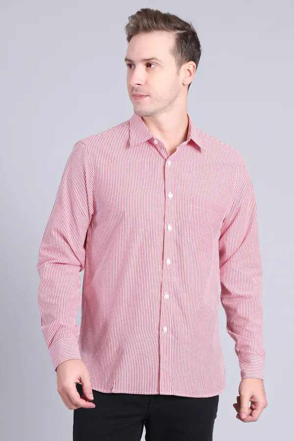 Red_Cotton_Blend_Stripes_Shirt_For_Men