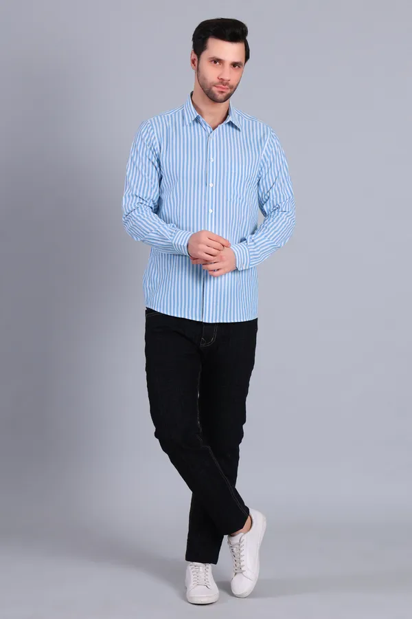 Blue_Cotton_Blend_Stripes_Shirt_For_Men