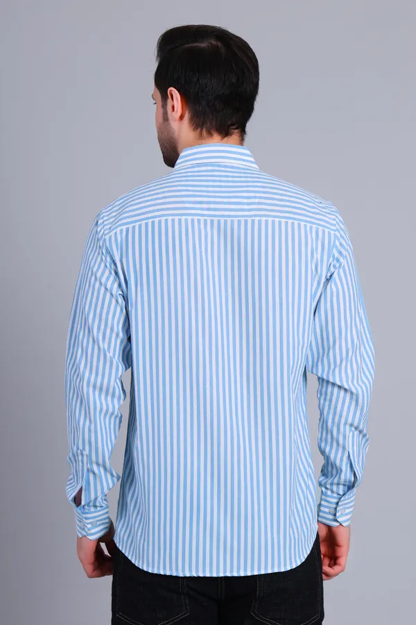 Blue_Cotton_Blend_Stripes_Shirt_For_Men
