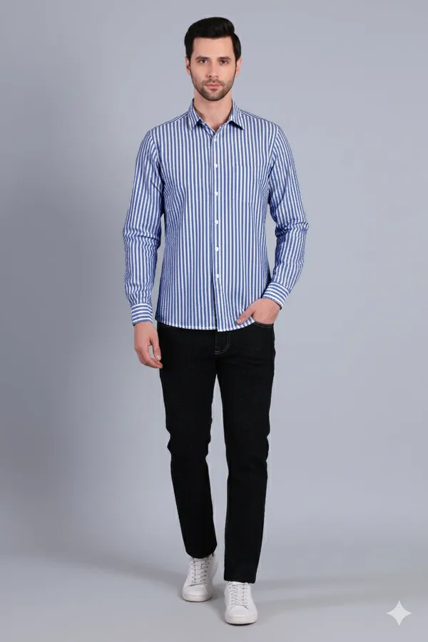 Royal_Blue_Cotton_Blend_Stripes_Shirt_For_Men