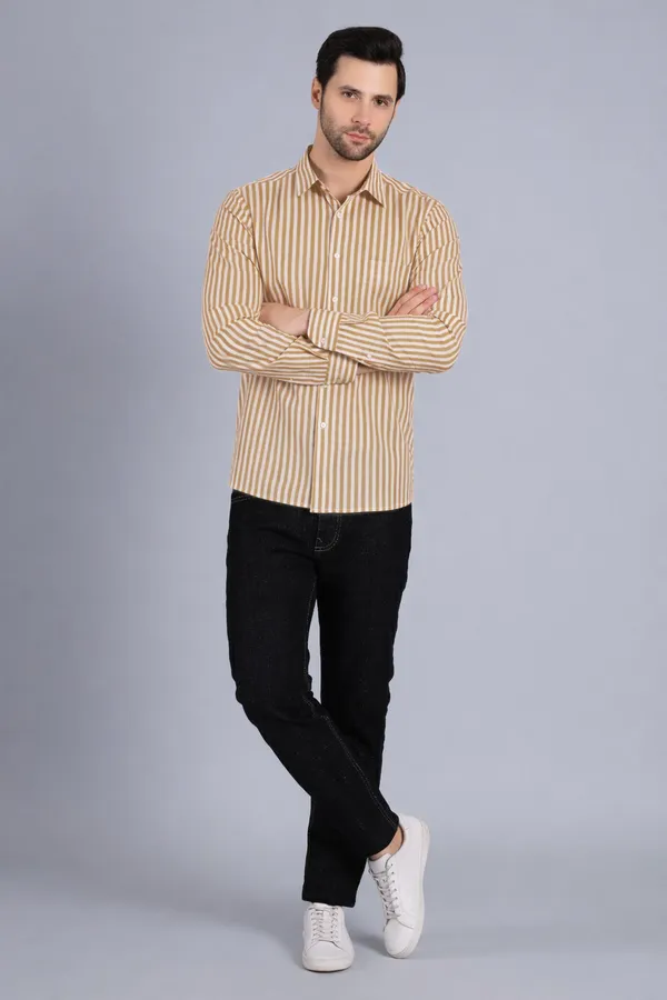 Mustard_Yellow_Stripes_Shirt_For_Men