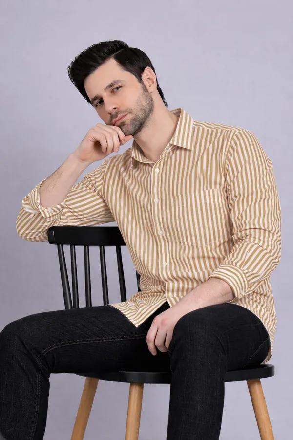 Mustard_Yellow_Stripes_Shirt_For_Men