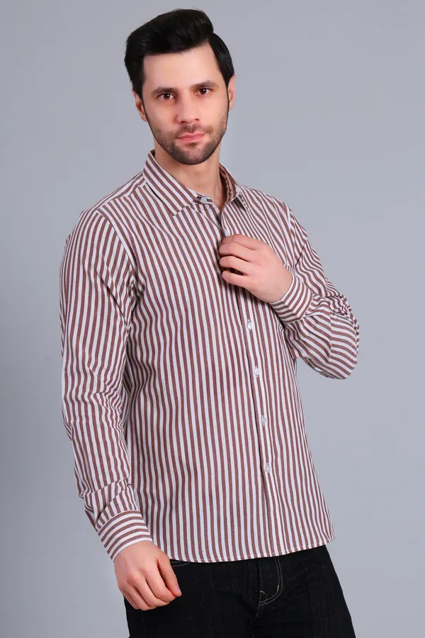Brown_Cotton_Blend_Stripes_Shirt_For_Men