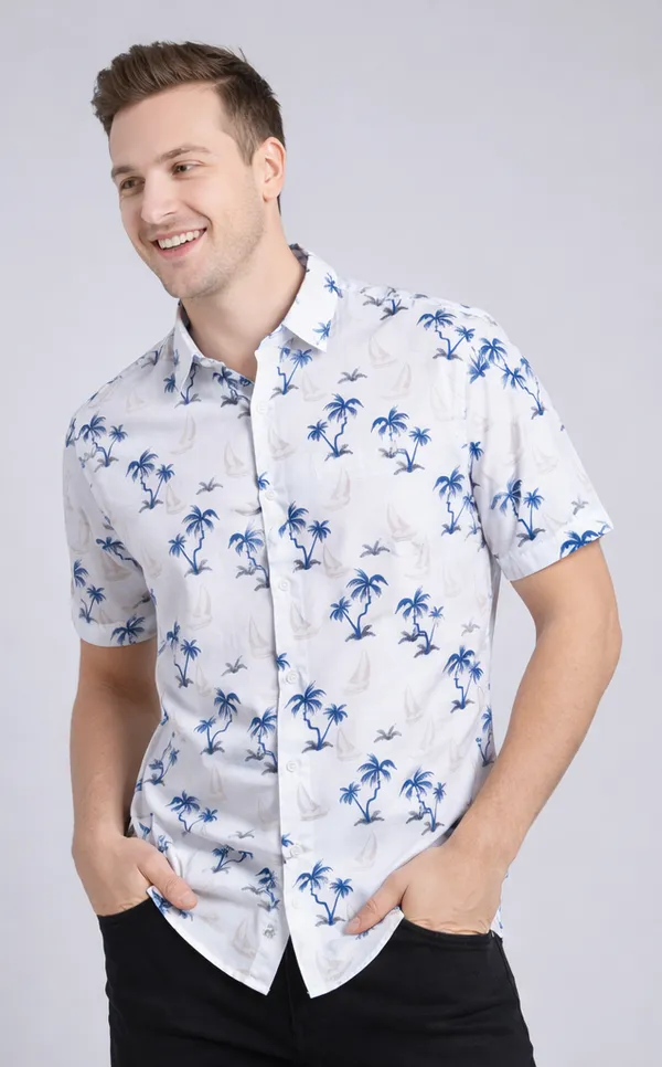 White_Printed_Shirt_For_Men