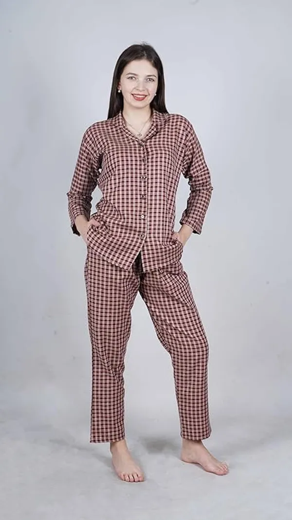 Orange_Checkered_Night_Suit_For_Women