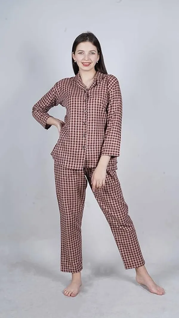 Orange_Checkered_Night_Suit_For_Women