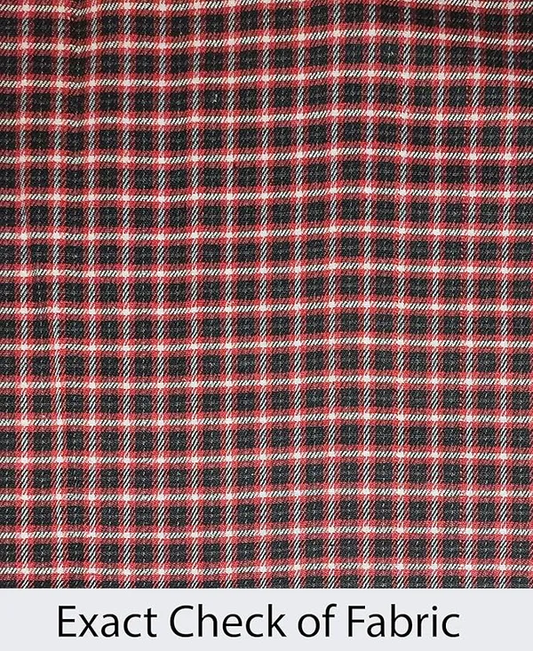 Red_Polyester_Checkered_Night_Suit_For_Women