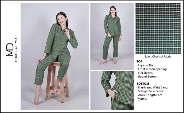 Green_Checkered_Night_Suit_For_Women