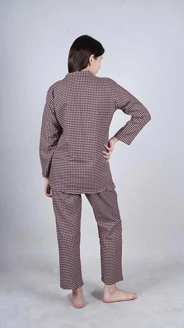 Maroon_Checkered_Night_Suit_For_Women