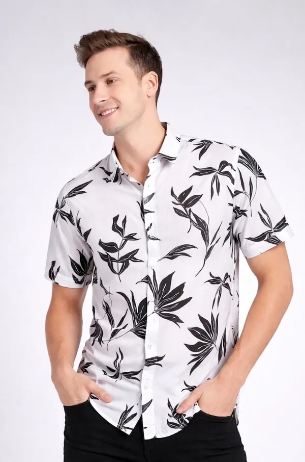 White_Printed_Shirt_For_Men