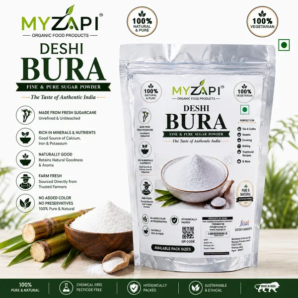 Myzapi_Desi_Bura_Fine_Sugar_Powder_–_Fine_Texture,_Traditional_Taste_&_Perfect_Sweetness