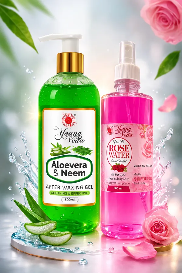 Young_Veda_Aloevera_After_Waxing_Gel_500_Ml_And_Young_Veda_Rose_Water_500_Ml_Combo