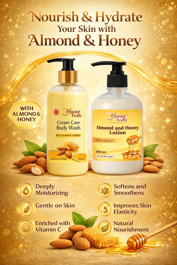 Young_Veda_Cream_Care_Body_Wash_300_Ml_And_Young_Veda_Almond_Lotion_500_Ml_Combo