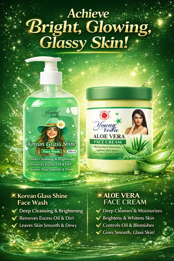 Young_Veda_Korean_Glassface_Wash_500_Ml_And_Young_Veda_Aloevera_Face_Cream_900_Ml_Combo