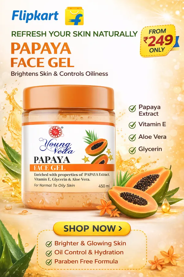 Young_Veda_Papaya_Face_Gel_450_Ml_Buy_1_Get_1_Free