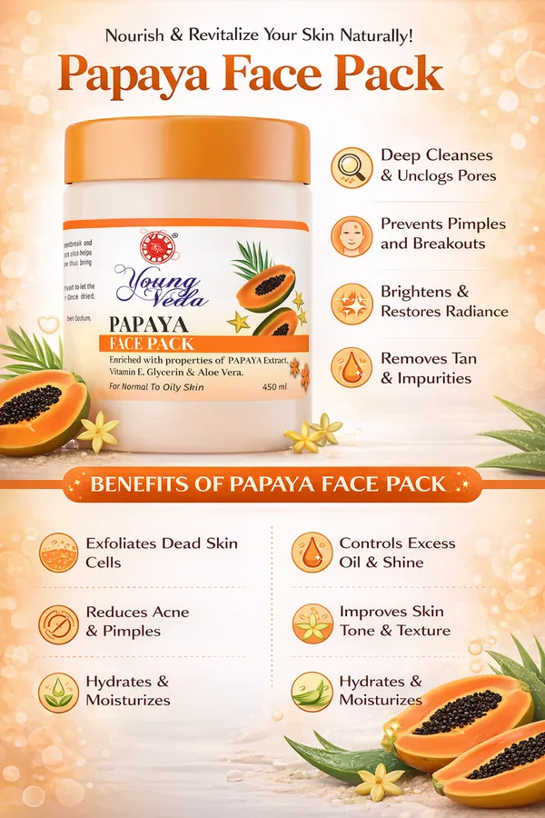 Young_Veda_Papaya_Face_Pack_450_Ml_Buy_1_Get_Free