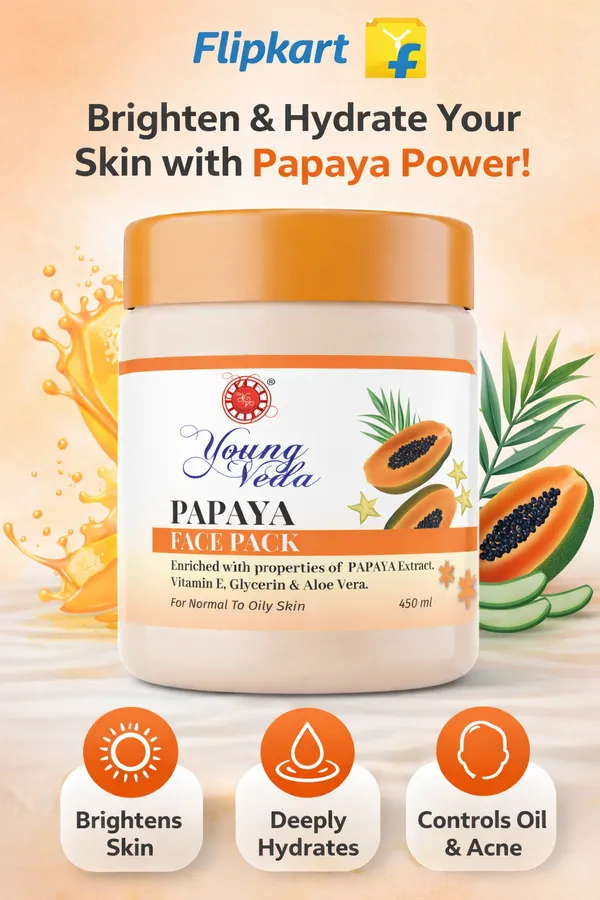 Young_Veda_Papaya_Face_Pack_450_Ml_Buy_1_Get_Free