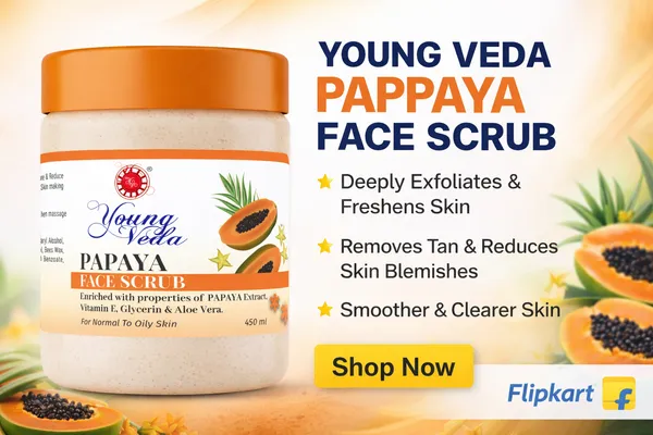 Young_Veda_Papaya_Face_Scrub_450_Ml_Buy_1_Get_1_Free