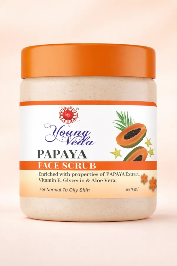 Young_Veda_Papaya_Face_Scrub_450_Ml_Buy_1_Get_1_Free