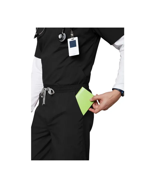 Black_Poly_Viscose_classic_Medical_Scrubs_Set_For_Doctors,_Nurses_And_Healthcare_Professionals