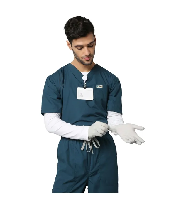 Forest_Green_Poly_Viscose_classic_Medical_Scrubs_Set_For_Doctors,_Nurses_And_Healthcare_Professionals