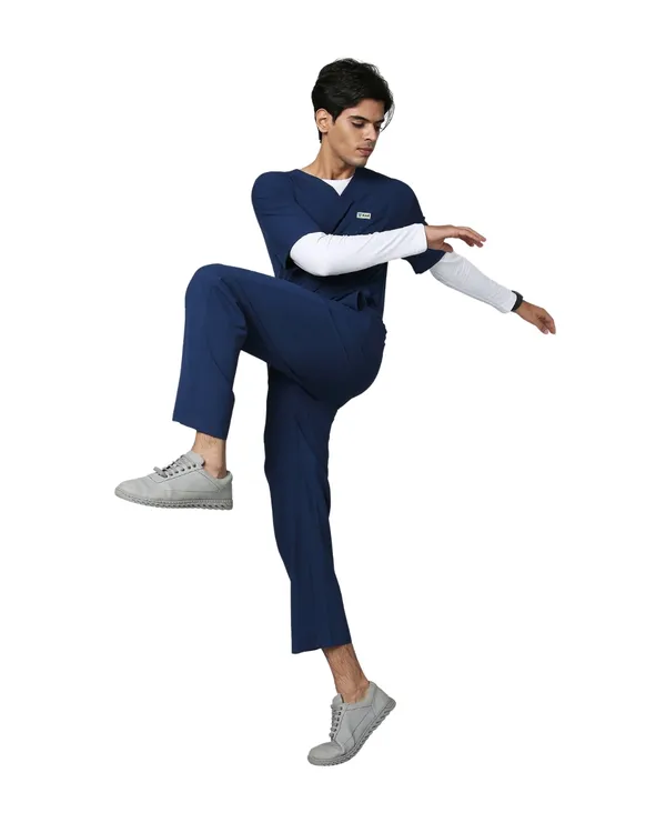 Navy_Blue_Poly_Viscose_Premium_Medical_Scrubs_Set_For_Doctors,_Nurses_And_Healthcare_Professionals