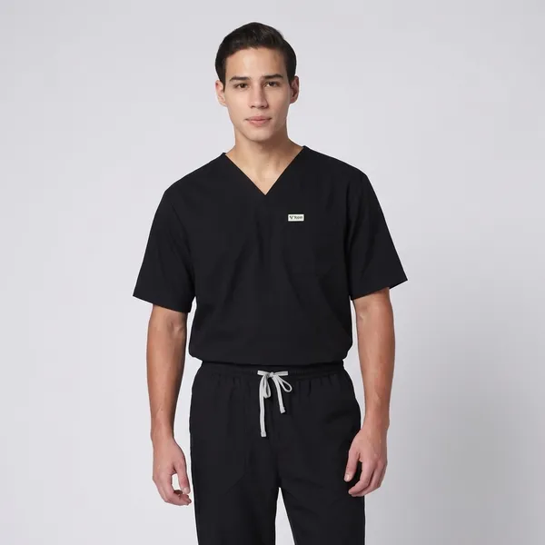 Black_Poly_Viscose_Premium_Medical_Scrubs_Set_For_Doctors,_Nurses_And_Healthcare_Professionals