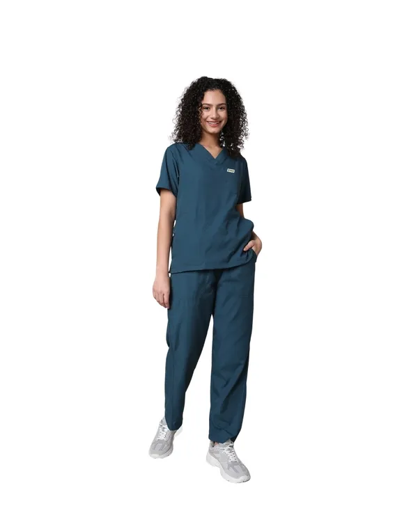 Forest_Green_Poly_Viscose_classic_Medical_Scrubs_Set_For_Doctors,_Nurses_And_Healthcare_Professionals