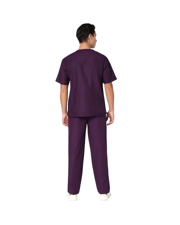 Wine_Poly_Viscose_classic_Medical_Scrubs_Set_For_Doctors,_Nurses_And_Healthcare_Professionals