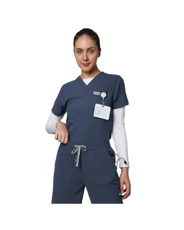 Steel_Grey_Poly_Viscose_Premium_Medical_Scrubs_Set_For_Doctors,_Nurses_And_Healthcare_Professionals