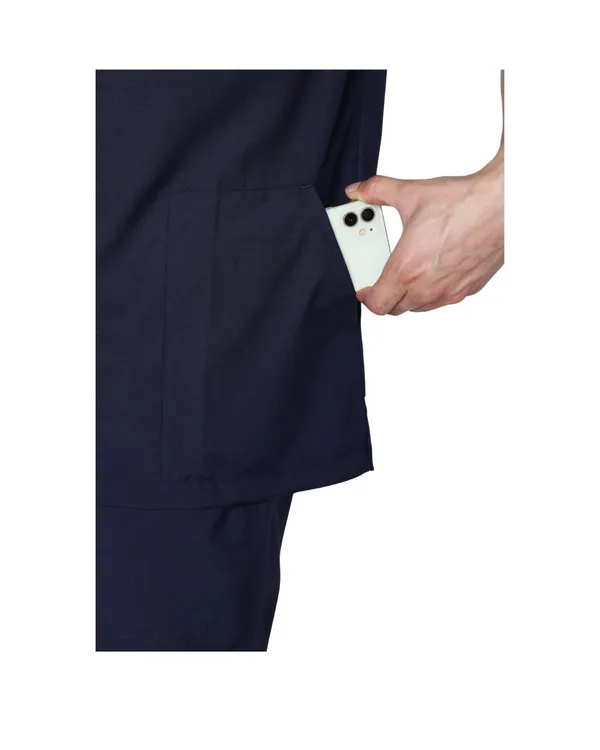 Navy_Blue_Poly_Viscose_classic_Medical_Scrubs_Set_For_Doctors,_Nurses_And_Healthcare_Professionals