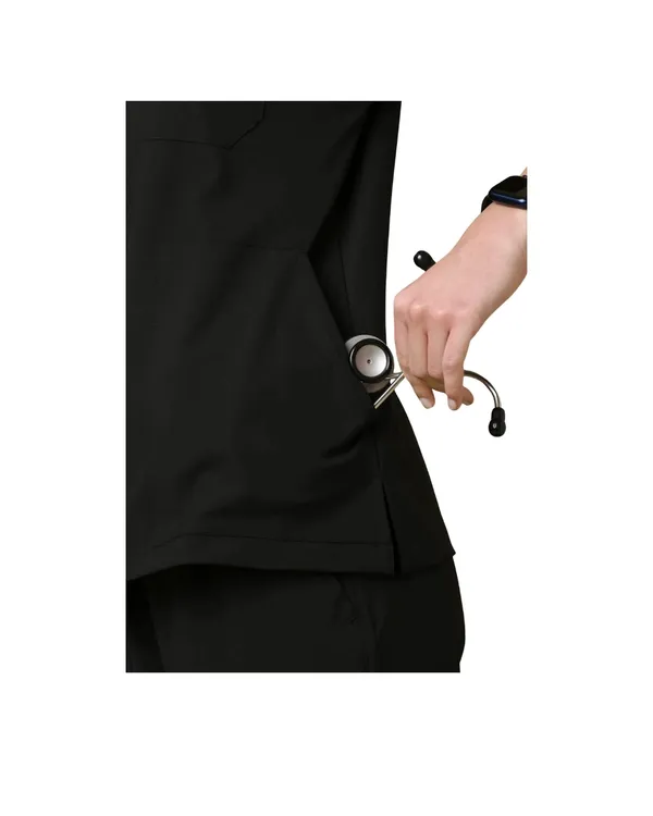 Black_Poly_Viscose_Premium_Medical_Scrubs_Set_For_Doctors,_Nurses_And_Healthcare_Professionals